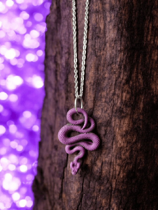 Collier Shakti ( violet pailleté )